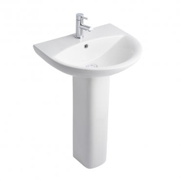 Primo Round 550mm 1 Tap Hole Basin & Full Pedestal
