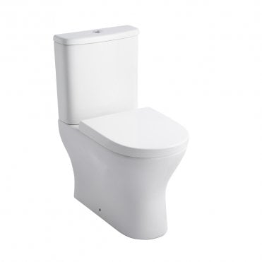 Primo Round Rimless Close to Wall Close Coupled Toilet & Soft Close Seat