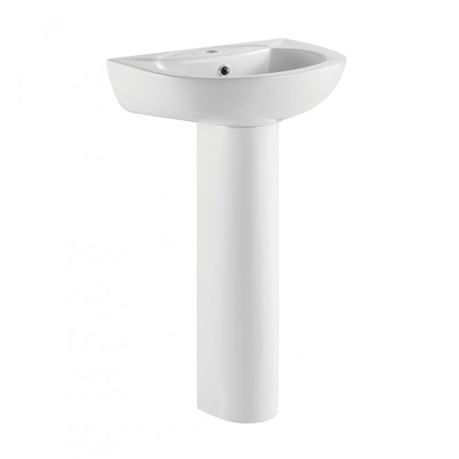 Kartell Proton 485mm 1 Tap Hole Basin & Full Pedestal
