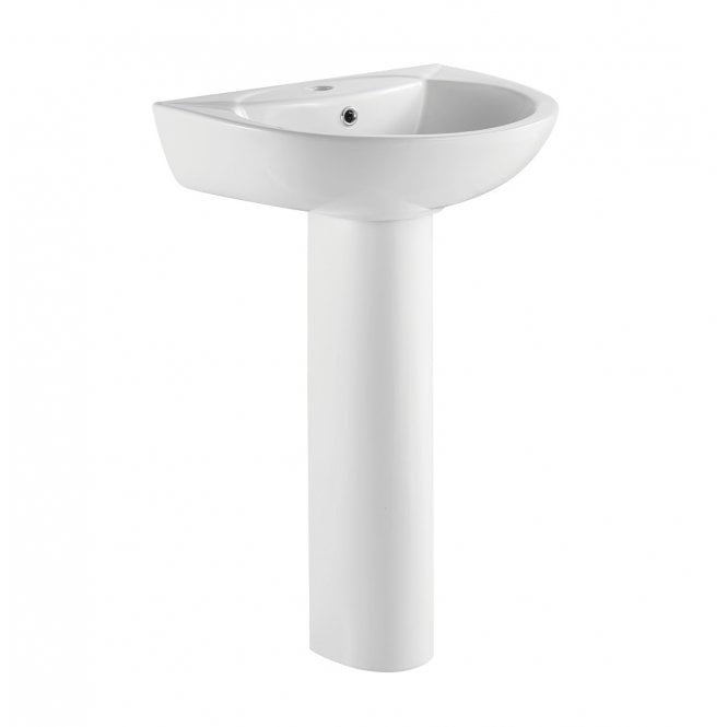Kartell Proton 540mm 1 Tap Hole Basin & Full Pedestal
