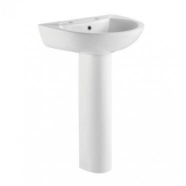 Proton 540mm 2 Tap Hole Basin & Full Pedestal