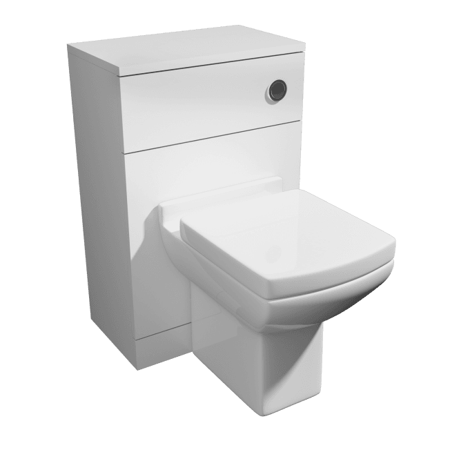 Kartell Pure 500mm Toilet Unit Set includes WC Pan, Cistern & Seat - White Gloss