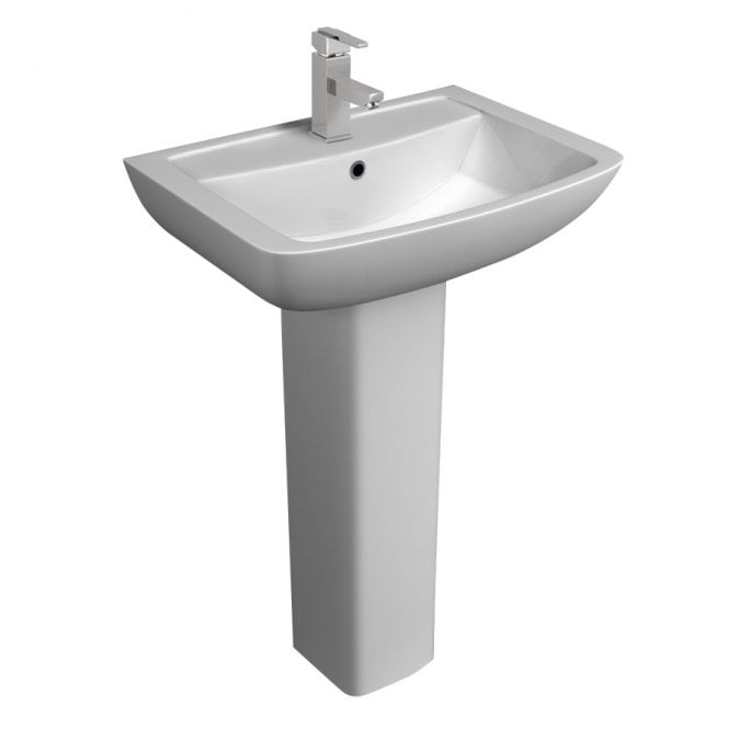 Kartell Pure 550mm 1 Tap Hole Basin & Full Pedestal