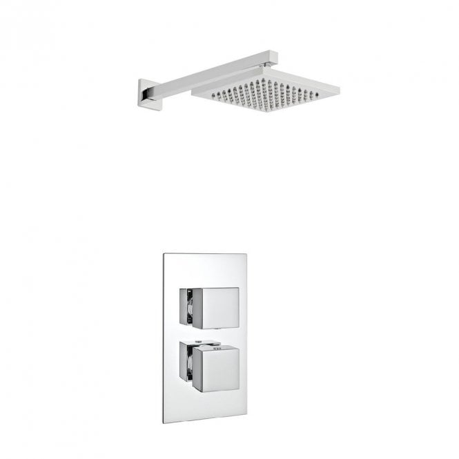 Kartell Pure Chrome Concealed Thermostatic Shower Valve & Fixed Drencher Head