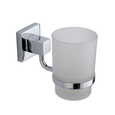 Pure Chrome Square Tumbler & Holder