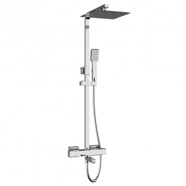 Pure Drencher Bar Shower with Sliding Handset & Bath Filler Spout Chrome