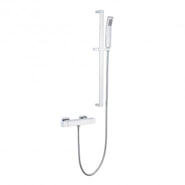 Pure Square Thermostatic Bar Shower & Sliding Handset Chrome