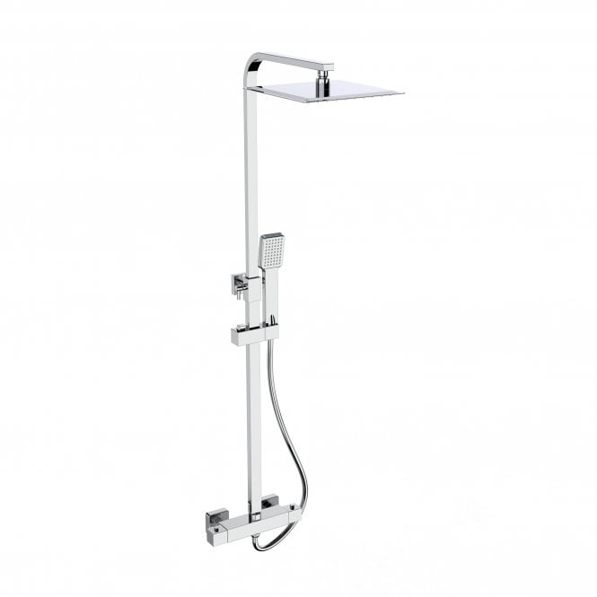 Kartell Pure Square Thermostatic Bar Shower with Drench Head & Handset Chrome