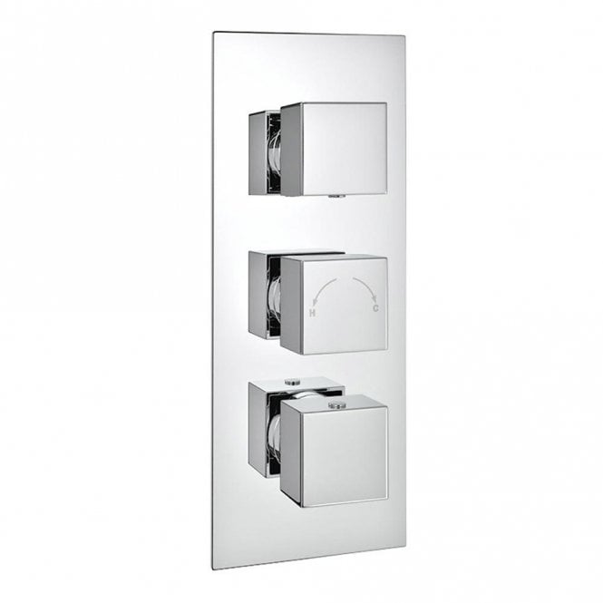 Kartell Pure Triple Concealed Thermostatic Shower Valve (3 Way) Chrome
