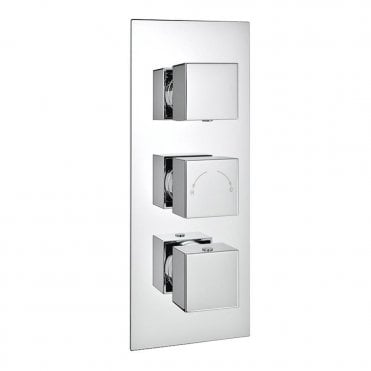 Pure Triple Concealed Thermostatic Shower Valve (3 Way) Chrome