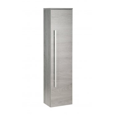 Purity 355mm x 1400mm Wall Mounted Tall Storage Unit Silver Oak