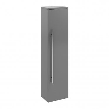 Purity 355mm x 1400mm Wall Mounted Tall Storage Unit Storm Grey Gloss