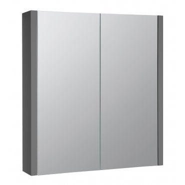 Purity 600mm Mirror Cabinet Storm Grey Gloss