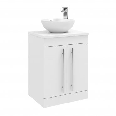 Purity 600mm White Gloss 2 Door Floor Standing Unit & Sit On Bowl