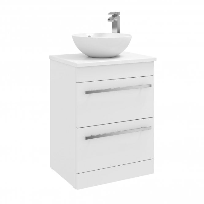 Kartell Purity 600mm White Gloss 2 Drawer Floor Standing Unit & Sit On Bowl