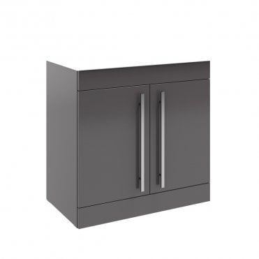 Purity 800mm 2 Door Floor Standing Unit Storm Grey Gloss