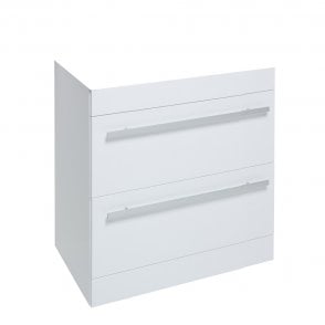 Purity 800mm 2 Drawer Floor Standing Unit White Gloss