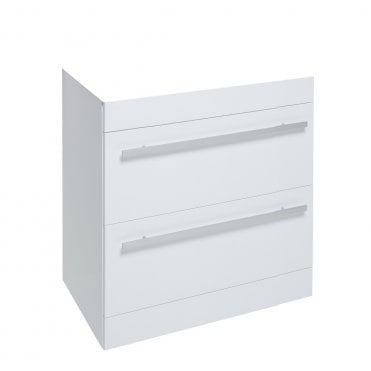 Purity 800mm 2 Drawer Floor Standing Unit White Gloss