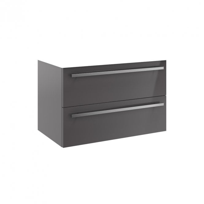 Kartell Purity 800mm 2 Drawer Wall Mounted Unit Storm Grey Gloss