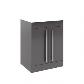Purity/Matrix 600mm 2 Door Floor Standing Unit Storm Grey Gloss