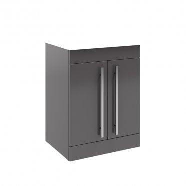 Purity/Matrix 600mm 2 Door Floor Standing Unit Storm Grey Gloss