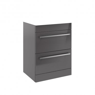 Purity/Matrix 600mm 2 Drawer Floor Standing Unit Storm Grey Gloss
