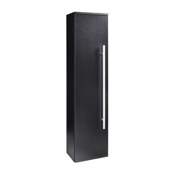 Kartell Purity Nero 355mm x 1400mm Wall Mounted Tall Storage Unit Matt Black - Chrome Handle