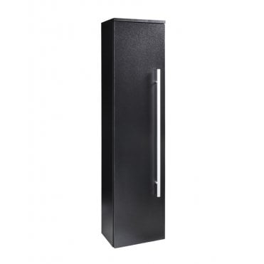 Purity Nero 355mm x 1400mm Wall Mounted Tall Storage Unit Matt Black - Chrome Handle