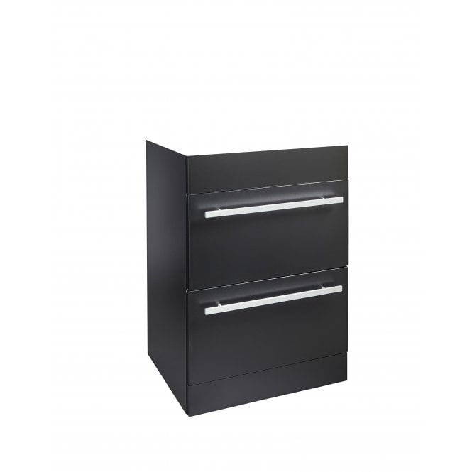 Kartell Purity Nero 600mm 2 Drawer Floor Standing Unit Only - Matt Black