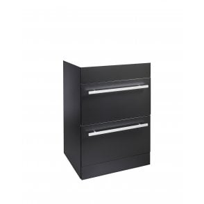 Purity Nero 600mm 2 Drawer Floor Standing Unit Only - Matt Black