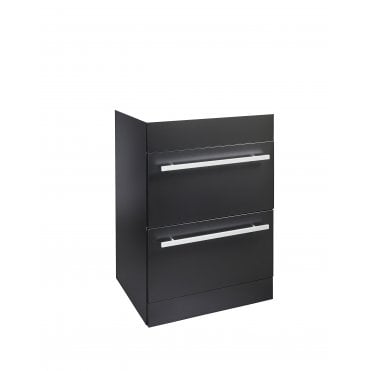 Purity Nero 600mm 2 Drawer Floor Standing Unit Only - Matt Black