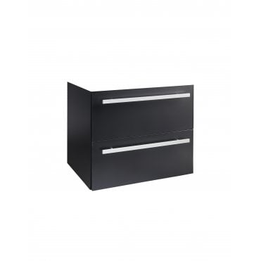Purity Nero 600mm 2 Drawer Wall Mounted Unit Only - Matt Black