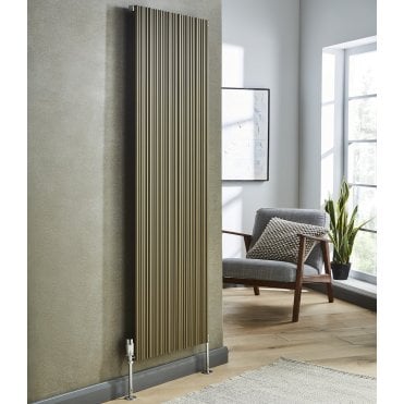 Quebec Matt Bronze Vertical Double Aluminium Modern Radiator