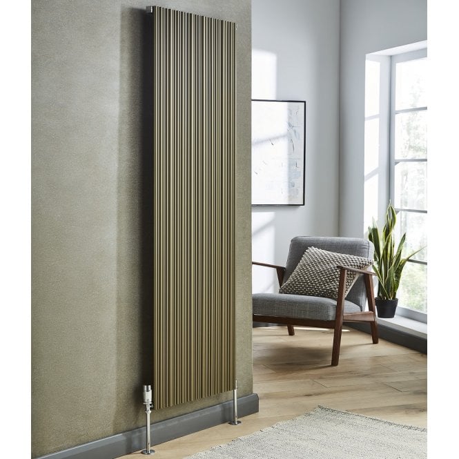 Kartell Quebec Matt Bronze Vertical Single Aluminium Modern Radiator