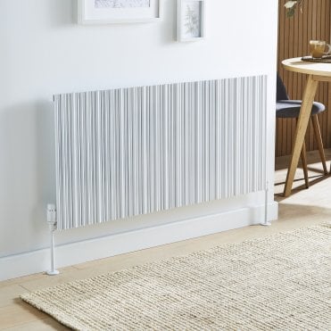 Quebec Matt White Horizontal Double Aluminium Modern Radiator
