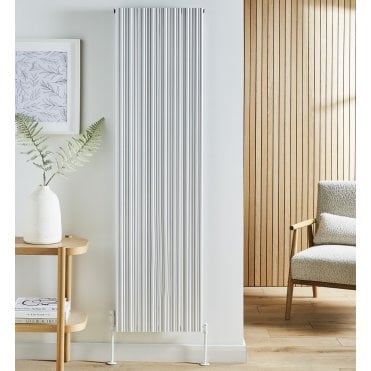 Quebec Matt White Vertical Double Aluminium Modern Radiator