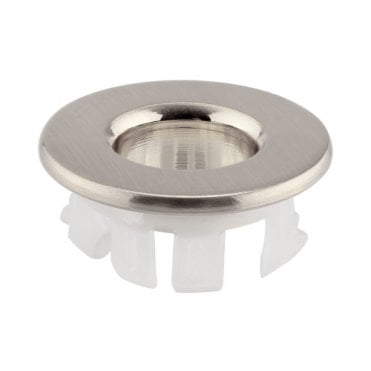 Round Basin Overflow Cover Trim - Brushed Nickel