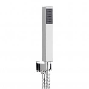 Square Outlet Elbow with Wall Bracket, Shower Hose & Handset Chrome