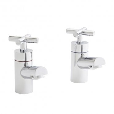Times Pair Basin Pillar Taps Polished Chrome