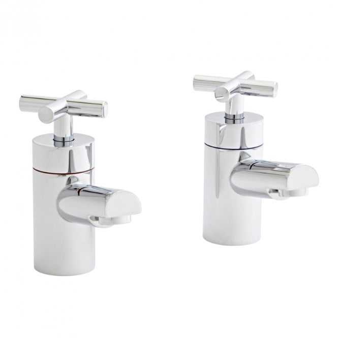Kartell Times Pair Bath Pillar Taps Polished Chrome