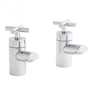 Times Pair Bath Pillar Taps Polished Chrome