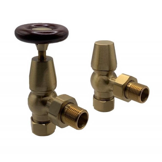 Kartell Traditional Brass Angled Radiator Valve (Pair)