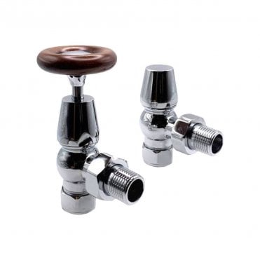 Traditional Chrome Angled Radiator Valve (Pair)