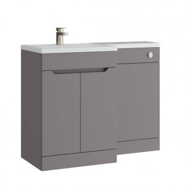 Urban 1100mm Slate Grey 2 Door L Shaped Combination Basin WC Unit - Left Hand
