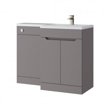 Urban 1100mm Slate Grey 2 Door L Shaped Combination Basin WC Unit - Right Hand