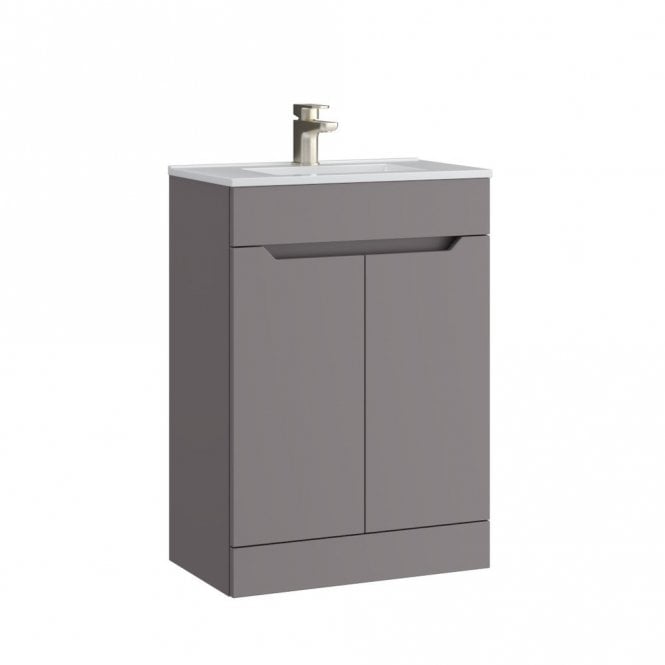 Kartell Urban 500mm Slate Grey 2 Door Floor Standing Vanity Unit & Basin