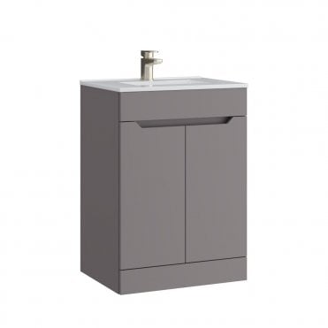Urban 600mm Slate Grey 2 Door Floor Standing Vanity Unit & Basin