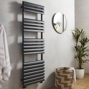 Venetian Anthracite Modern Designer Heated Towel Rail