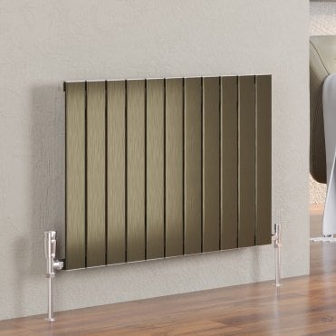 Victoria Brushed Bronze Horizontal Double Aluminium Flat Panel Radiator