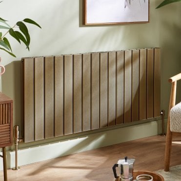 Victoria Brushed Bronze Horizontal Single Aluminium Flat Panel Radiator